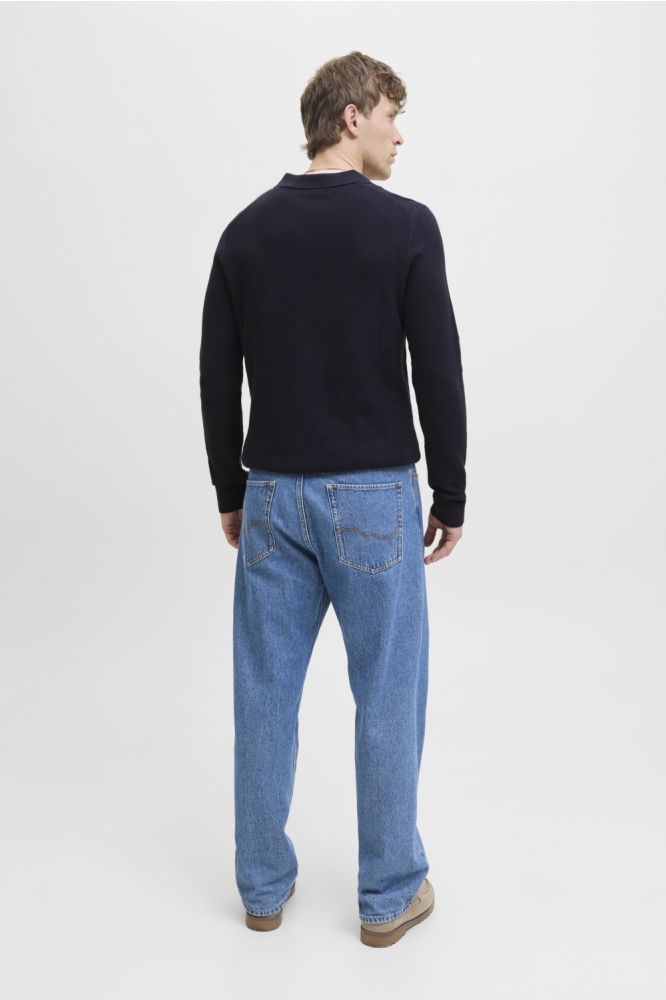 JPRBLAEASTON KNIT SPLIT NECK LS SN 12281736 Night Sky